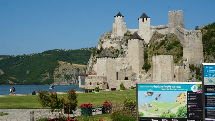 Golubac Fortress on the Danube, near Silver Lake