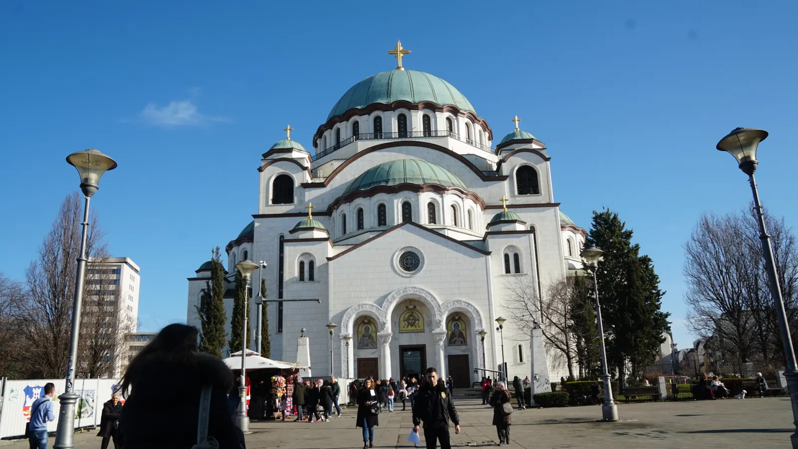 Saint Sava Temple in Belgrade on a sunny winter day
